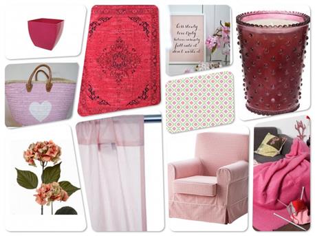 Roze woonkamer