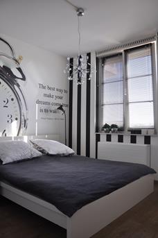zwart-wit behang slaapkamer