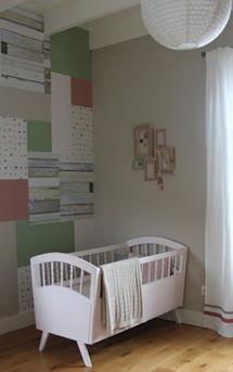 patchwork babykamer behang