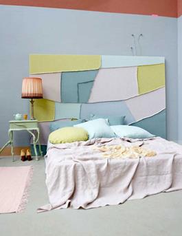 patchwork behang pastel