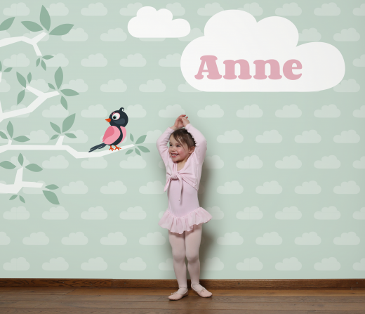 behang-boom-en-vogel-roze-met-naam