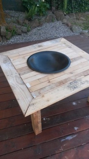 DIY tafel met vuurschaal