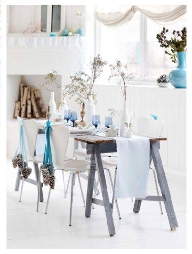 kersttafel budget blauw goud