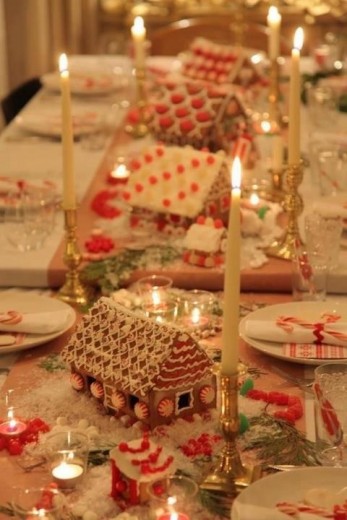 kersttafel huisjes