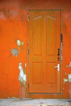 oranje deur