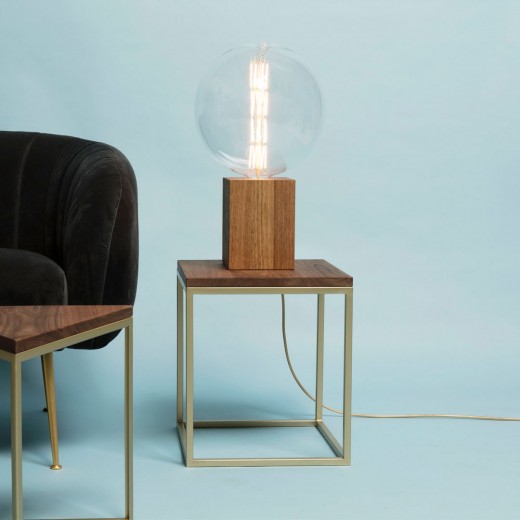 massief houten tafellamp