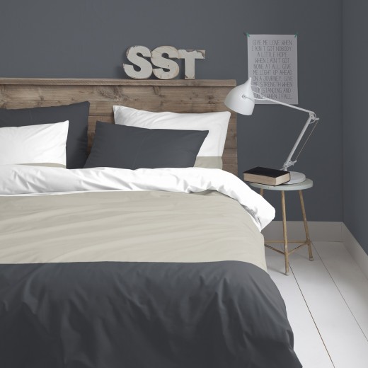 Damai Flanel dekbedovertrek-Kraft grey