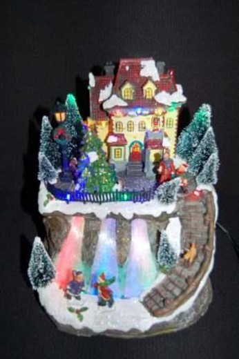 Kerstdorp met waterval