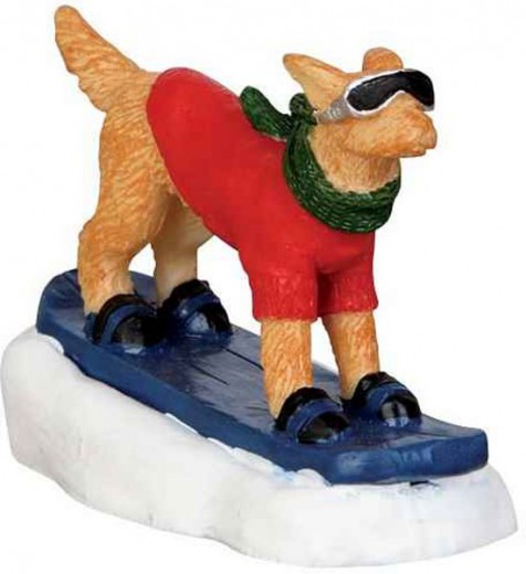 Snowboarding Dog