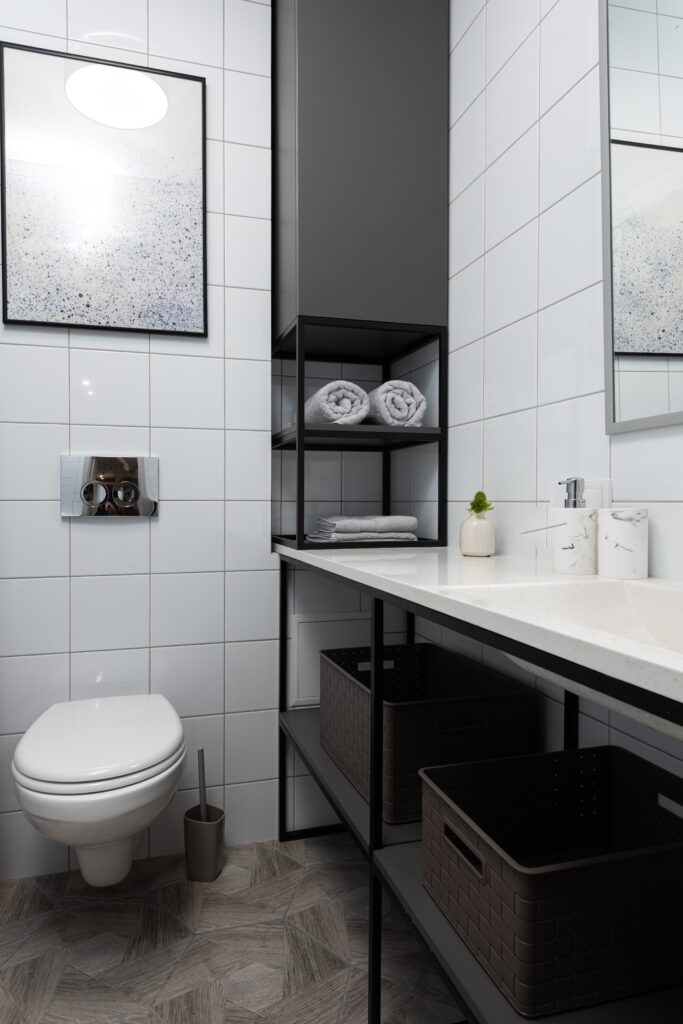 zwart wit toilet modern